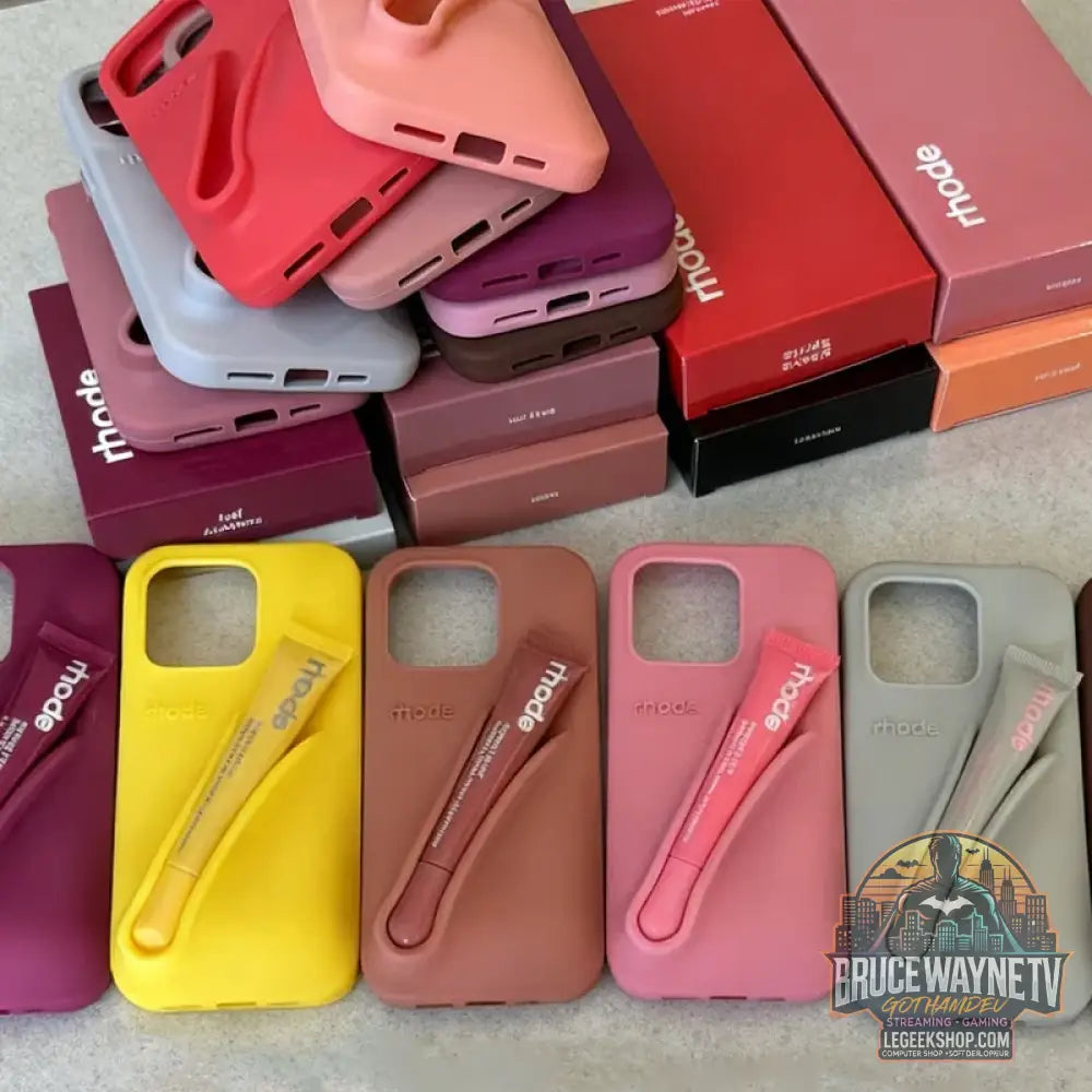 Coque iPhone Rhode Style Porte-Rouge à Lèvres - Silicone Dopamine - Coque Téléphone