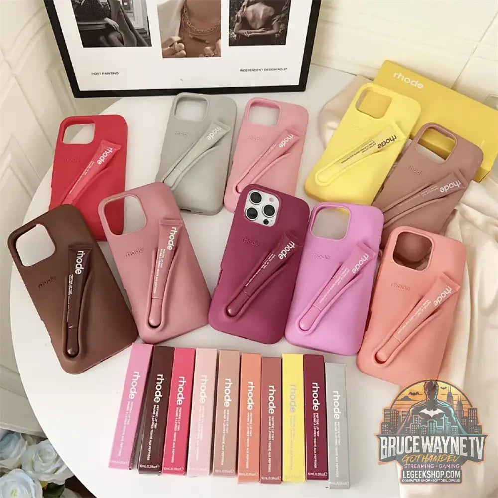 Coque iPhone Rhode Style Porte-Rouge à Lèvres - Silicone Dopamine - Coque Téléphone