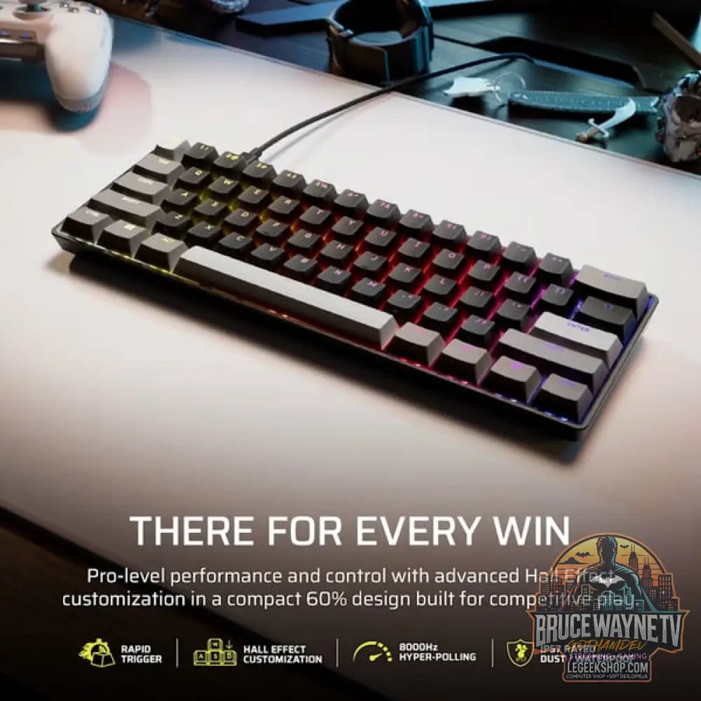 Corsair CLIPPER PRO MINI 60, clavier gaming - vue 3