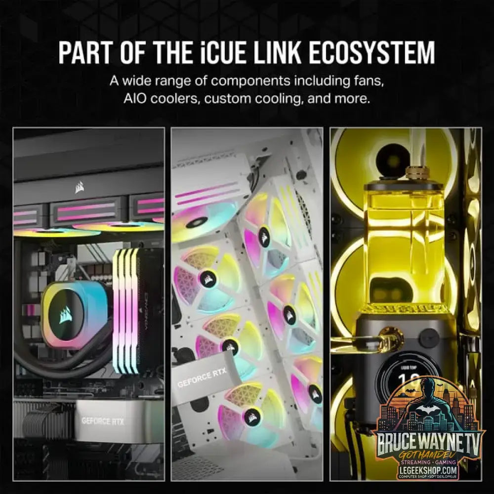 Corsair iCUE LINK H170i RGB, Wasserkühlung schwarz - Corsair - vue 9
