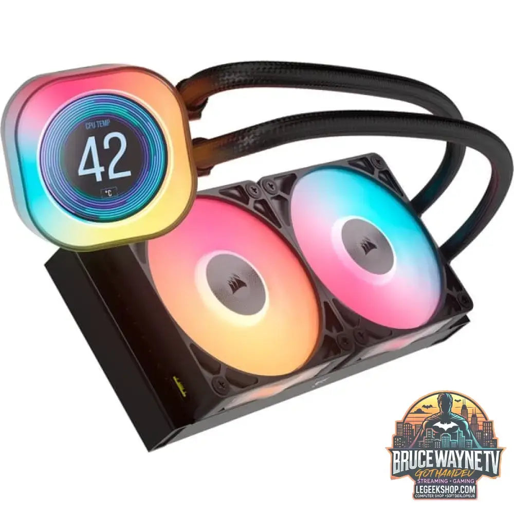 Corsair iCUE LINK TITAN 240 RX LCD RGB, Wasserkühlung schwarz - Corsair - vue 2