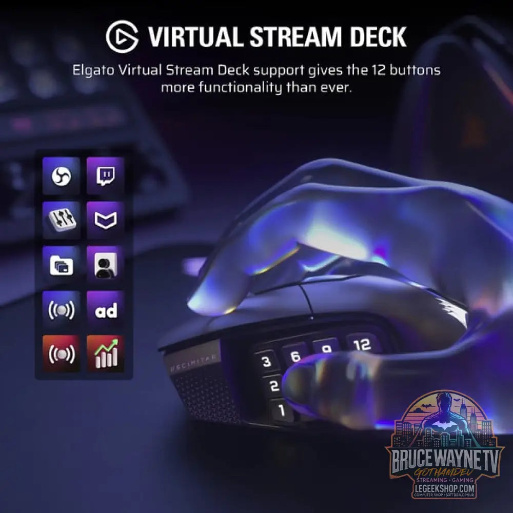 Corsair SCIMITAR Elite Wireless SE, souris gaming - vue 4