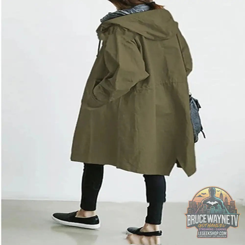 Coupe-Vent Femme Capuche Imperméable Randonnée Camping Outdoor - Green / 2XL - Veste Femme