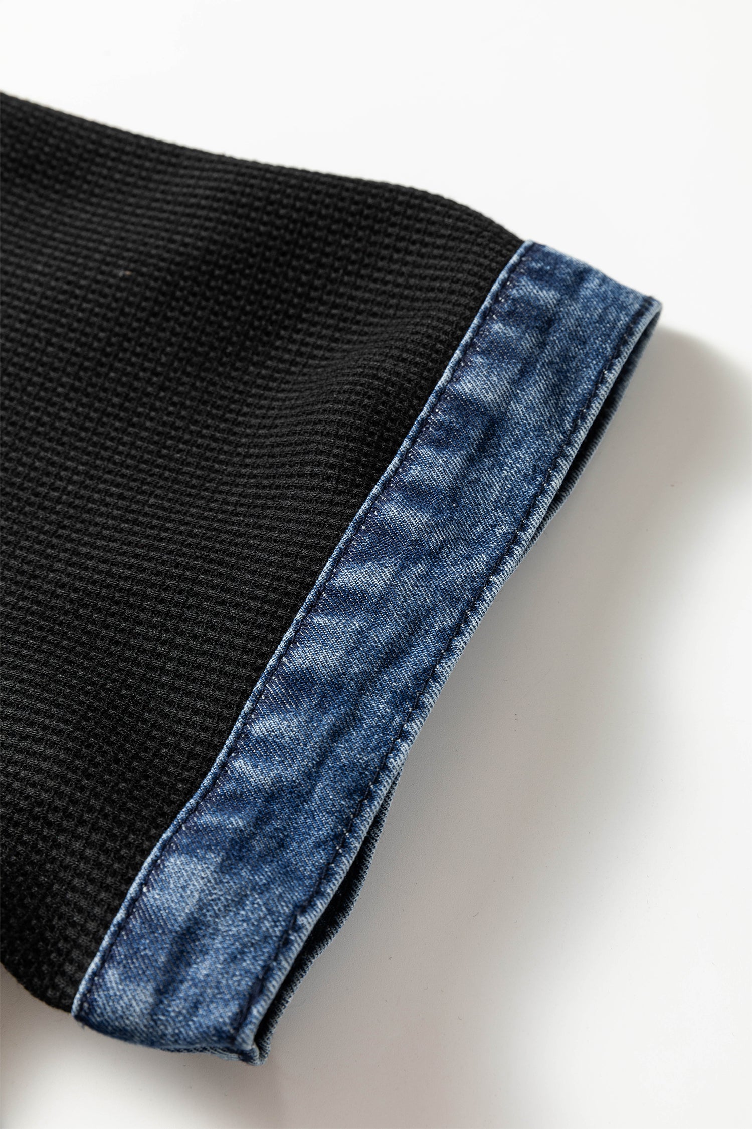 Black Colorblock Denim Collar — Plus Size/Plus Size Dresses/Plus Size Mini Dresses, vue 5, LeGeekShop