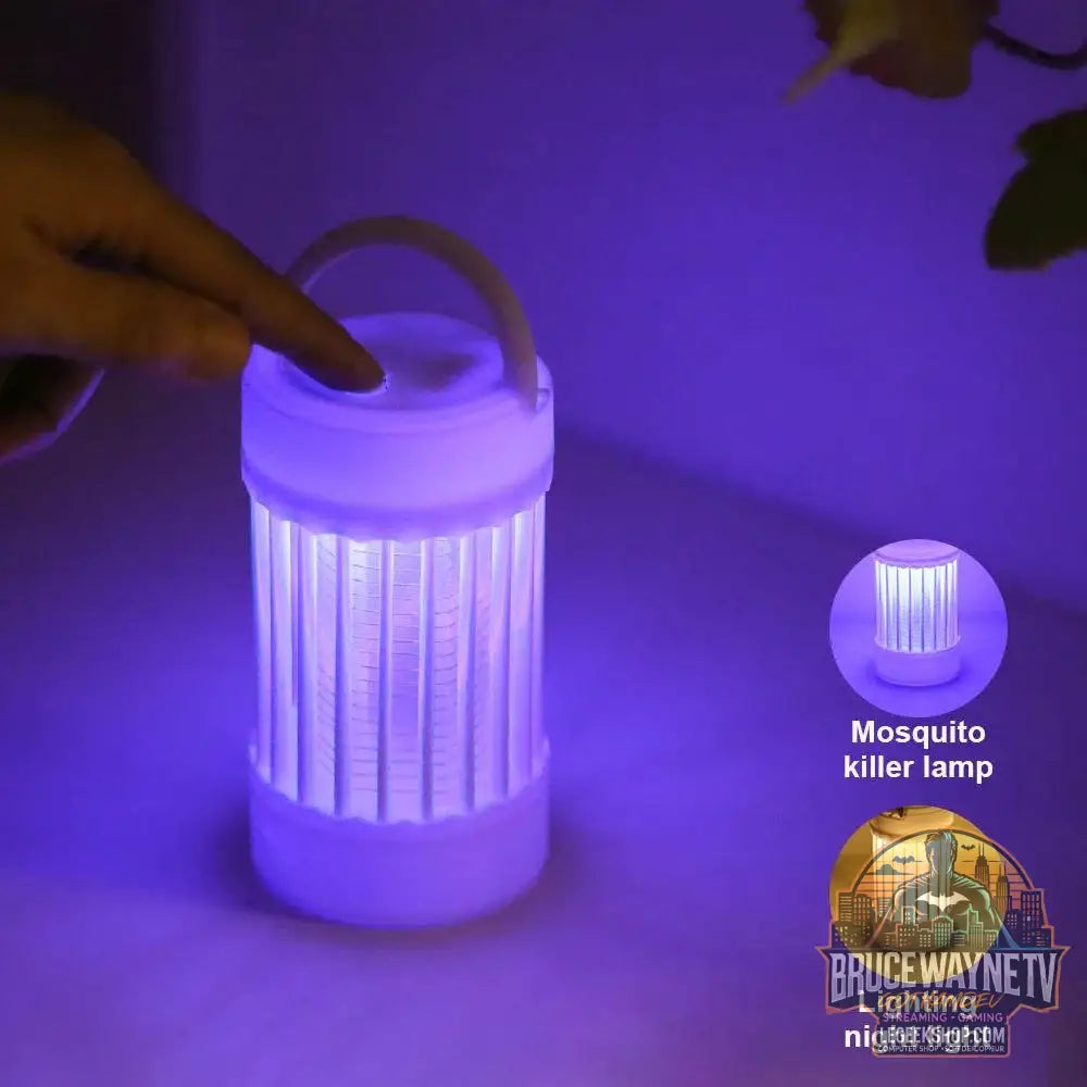 🦟 Lampe électrique anti-moustiques – Rechargeable USB, lumière UV, portable - Legeekshop