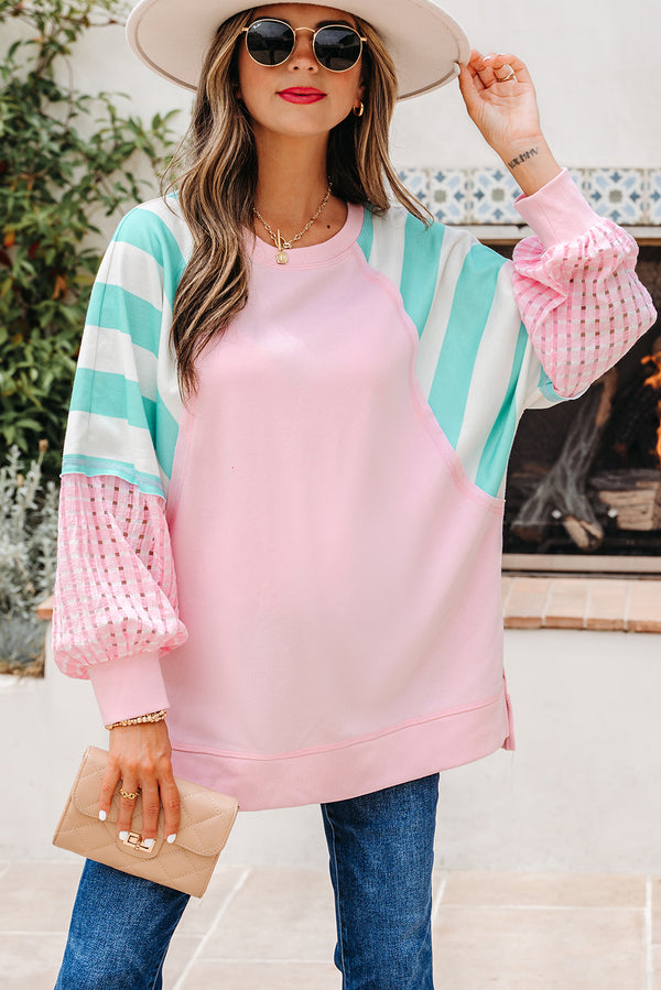 Pull femme rayé, patchwork, colorblock