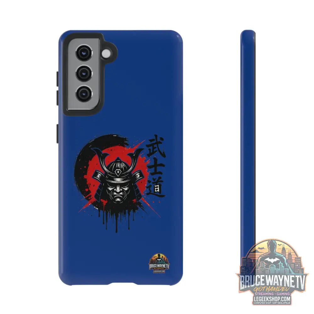📱 samurai phone case Bleue foncé – coque renforcée Pixel & Galaxy 📱 - Samsung Galaxy S21 / Glossy - Phone Case