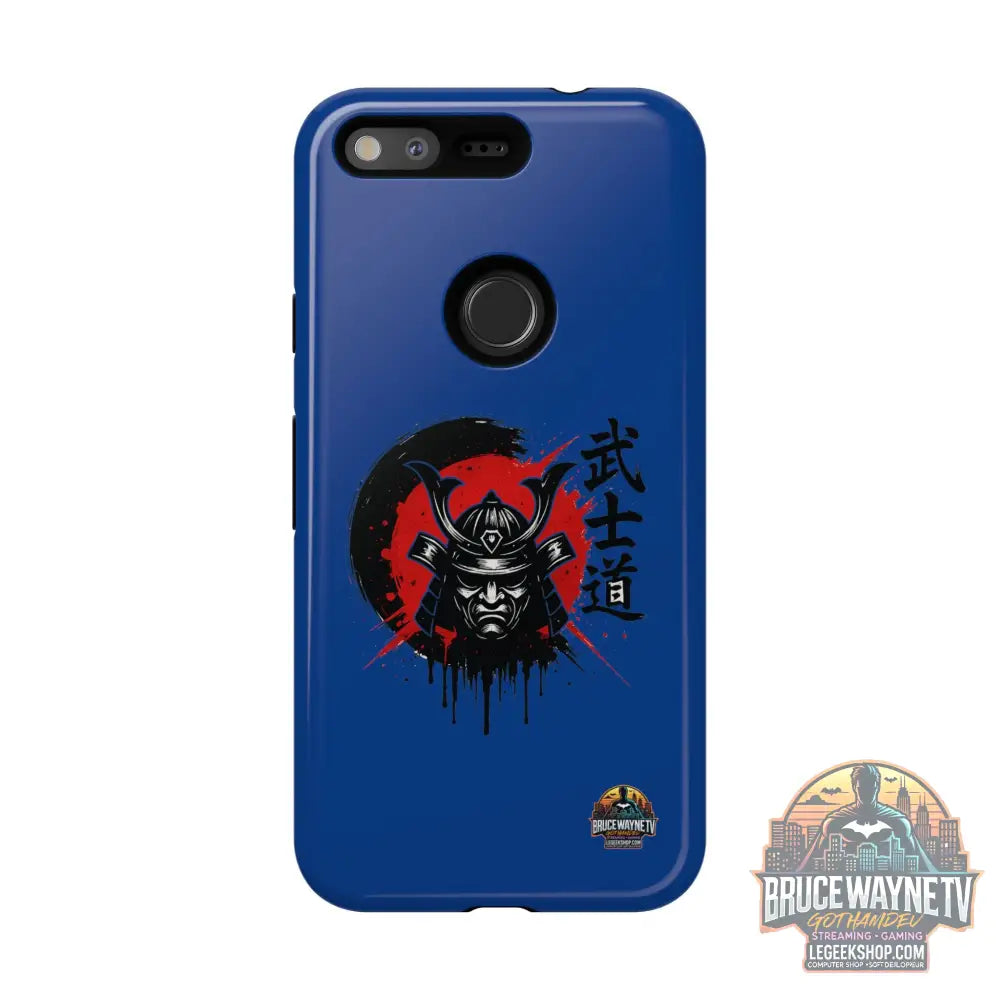 📱 samurai phone case Bleue foncé – coque renforcée Pixel & Galaxy 📱 - Google Pixel / Glossy - Phone Case