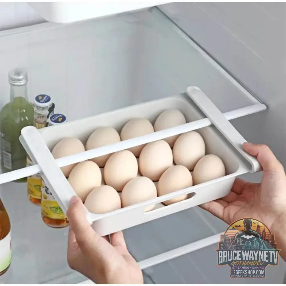 🥚 Boîte de Rangement d'Œufs Coulissante à 3 Couches – Style Échelle | Grande Capacité Réfrigérateur - Legeekshop