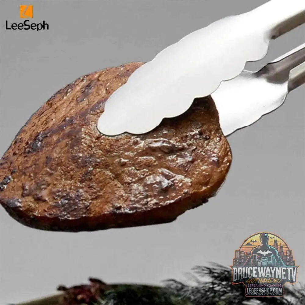 🔥 Pince de Cuisine BBQ Leeseph – Inox & Bois de Chêne | 5 Tailles Disponibles - Legeekshop