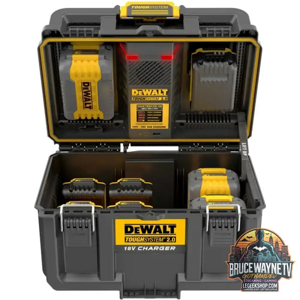DEWALT ToughSystem 2.0 Charger Box DWST83471, Ladestation schwarz, Gleichzeitiges Laden von 2 18Volt XR / 54Volt FLEXVOLT Akkus - DEWALT