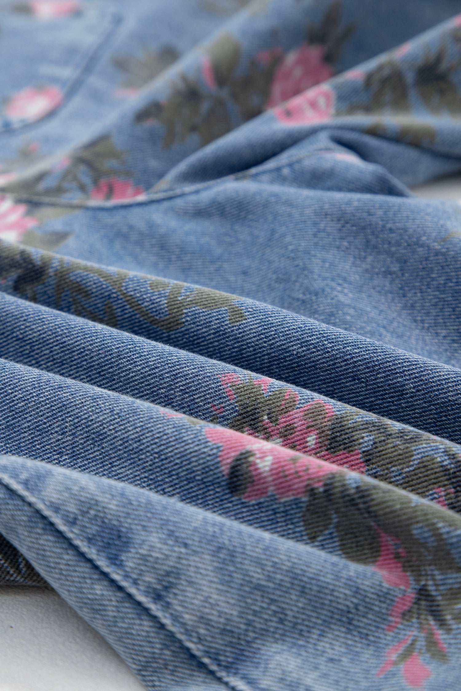 Myosotis Floral Print Denim Shortalls