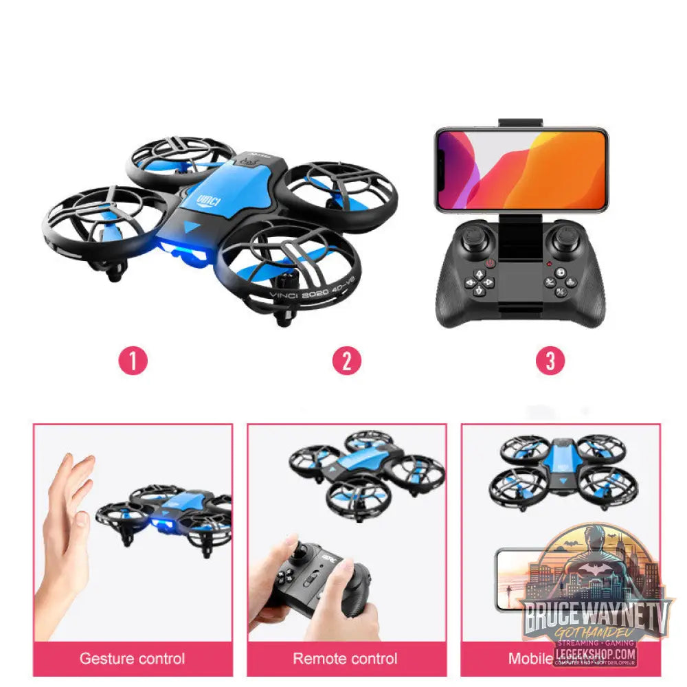 Drone RC Mini V8 Caméra HD WiFi FPV Contrôle Gestuel - Drone RC