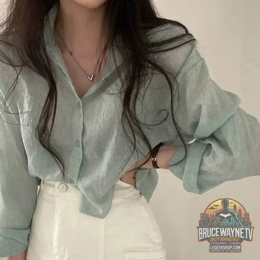 Chemisier pour femme, chemise simple, fine, pure, anti-UV, anti-décoloration, couleur unie, protection solaire, streetwear | Wayne Outfitters - Legeekshop