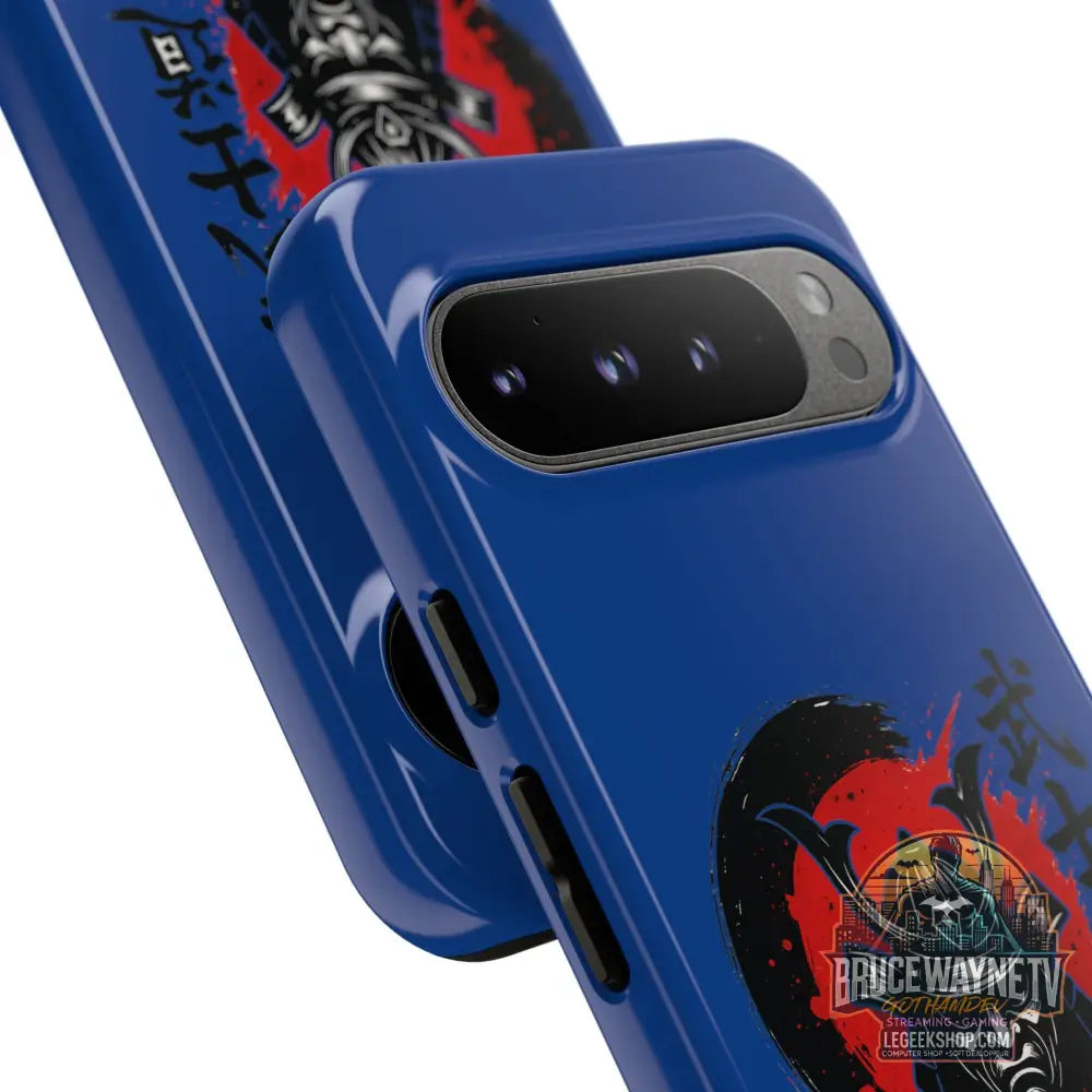 📱 samurai phone case Bleue foncé – coque renforcée Pixel & Galaxy 📱 - Phone Case