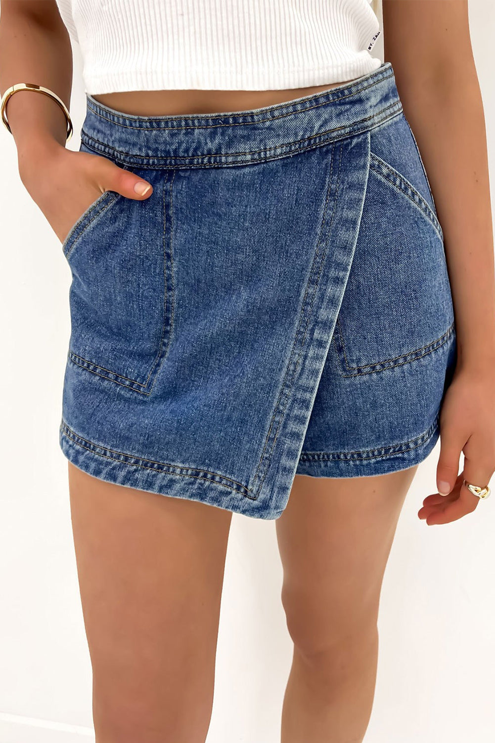 Jupe femme denim, mini — bleu