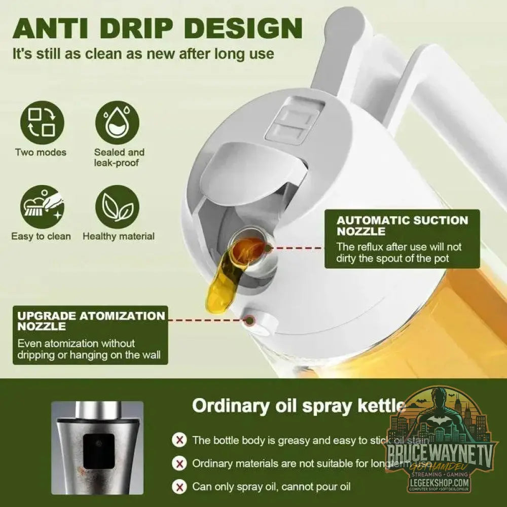 🥗 Bouteille de Pulvérisation d’Huile 2-en-1 | Distributeur &amp; Spray pour Cuisine, BBQ &amp; Pique-Nique 🌿🔥 - Legeekshop