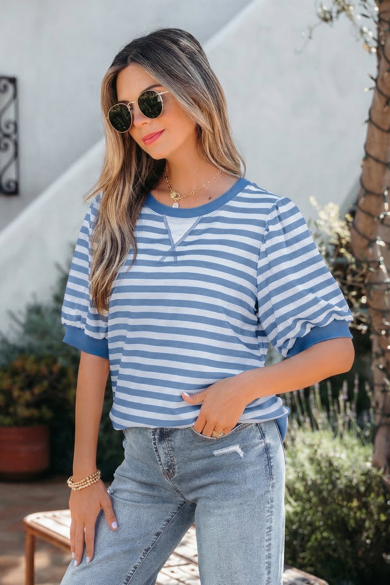 Orange Stripe Short Bubble — détail Tops/Tops & Tees, vue 6, LeGeekShop