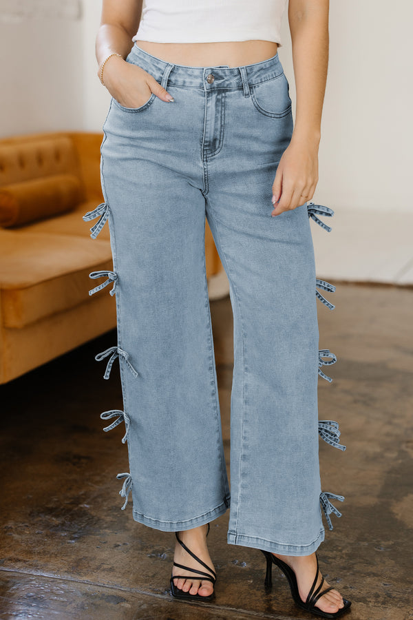 Jean femme ample — bleu ciel