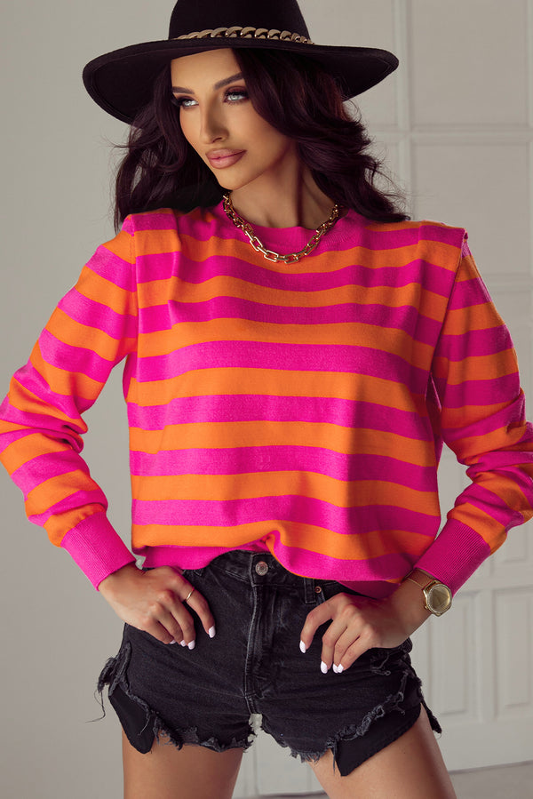 Pull femme rayé, col rond · LC2725281-P619 · LC2725281-P619-L
