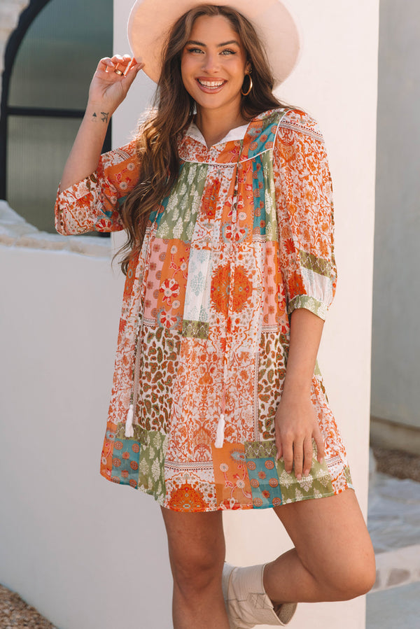 Robe femme ample — orange