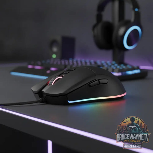 Souris gaming filaire F1 LeGeekShop avec éclairage RGB dynamique, vue d'ensemble pour une immersion totale