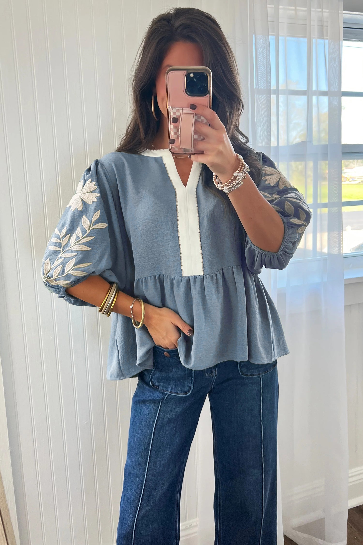 Smoke Green Color Block — détail Tops/Blouses & Shirts, vue 6, LeGeekShop
