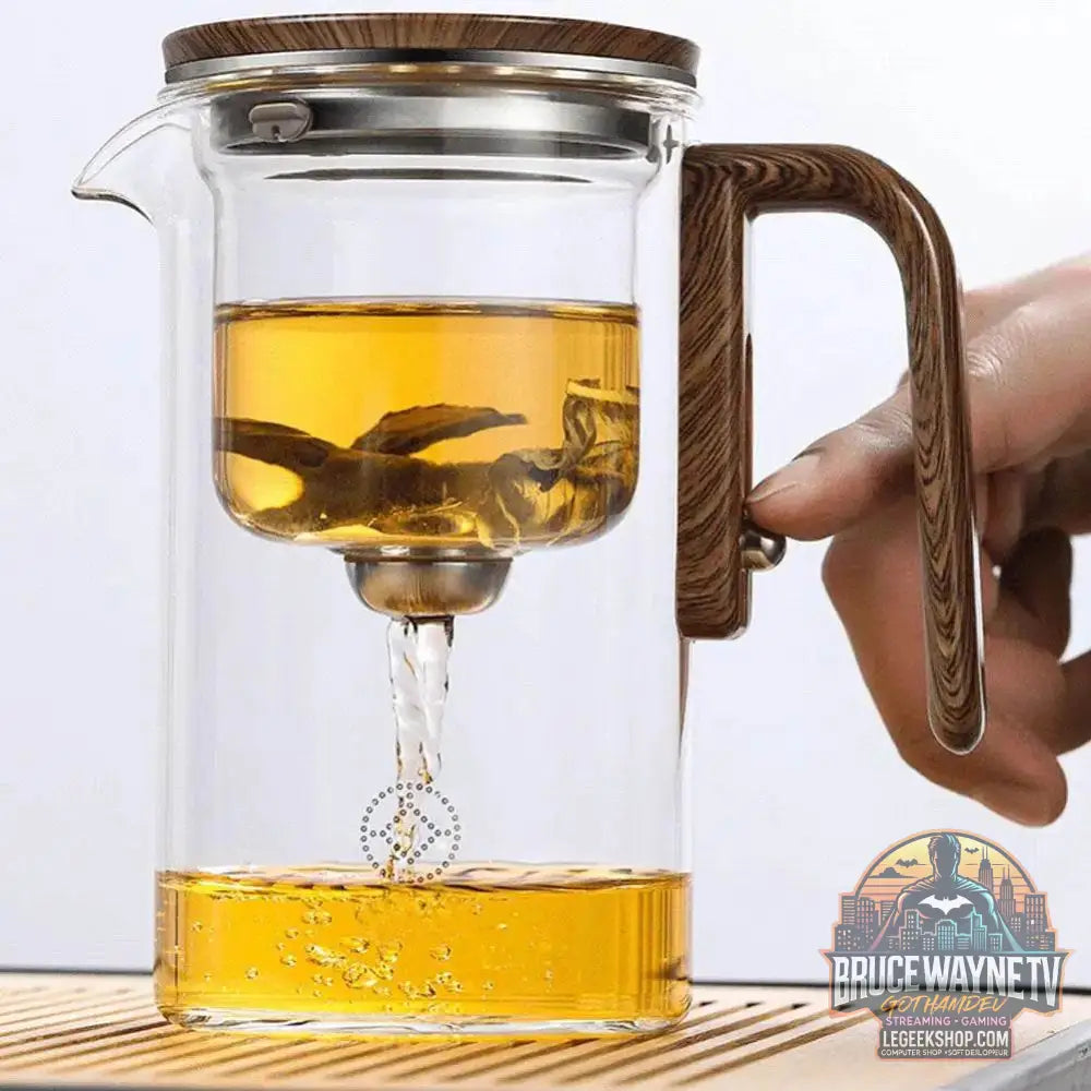 🍵 Théière en Verre avec Séparateur Intégré & Poignée en Bois – 520ML / 720ML - Legeekshop