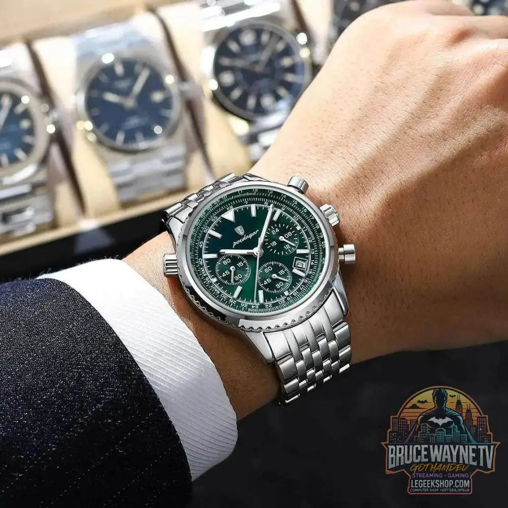 Montre à Quartz de Luxe en Acier Inoxydable pour Homme, Chronographe Étanche, Date Shoous, Militaire | POEDAGAR - Legeekshop