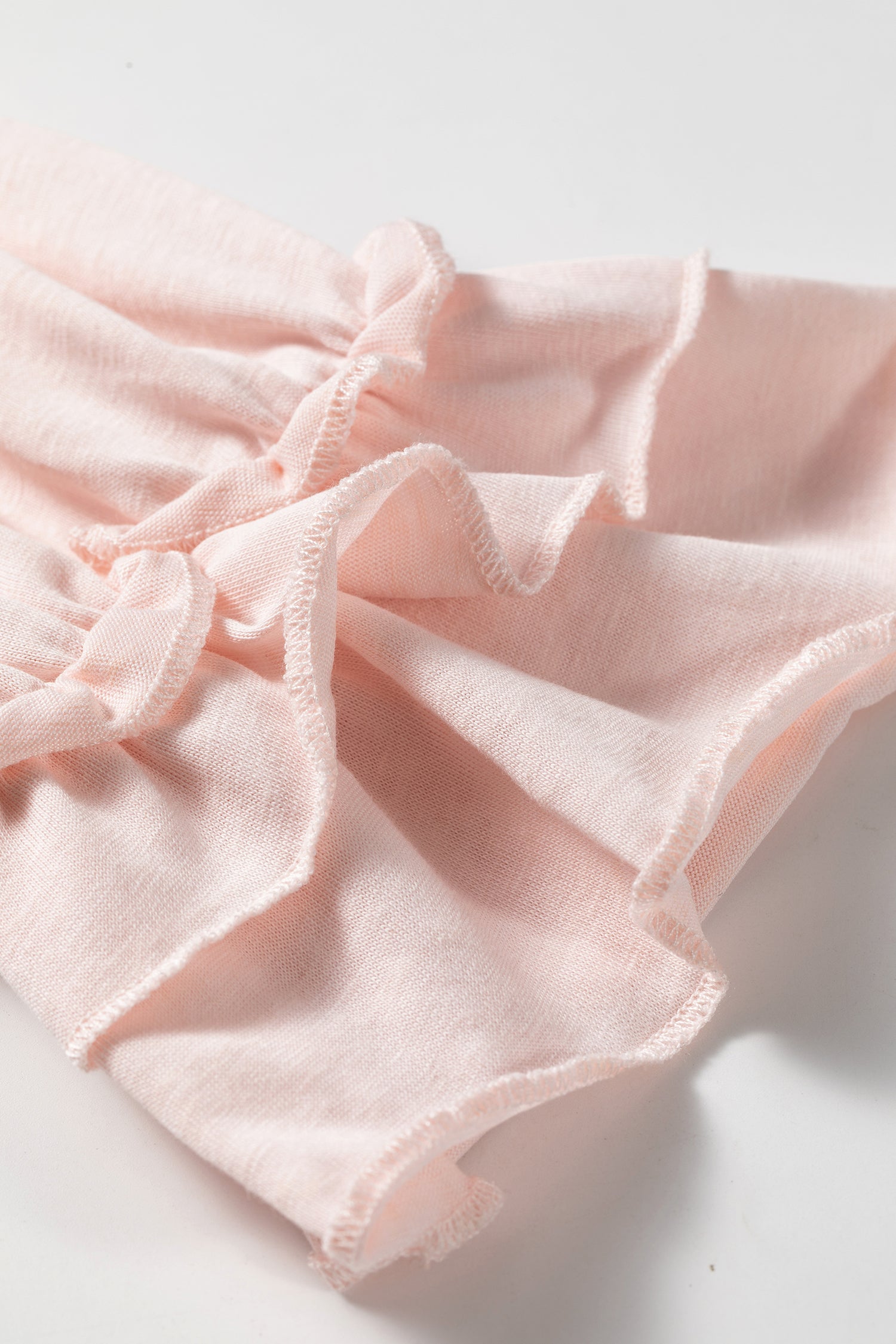 Gossamer Pink Long Sleeve Ruffle Cuff Casual Elegant Top