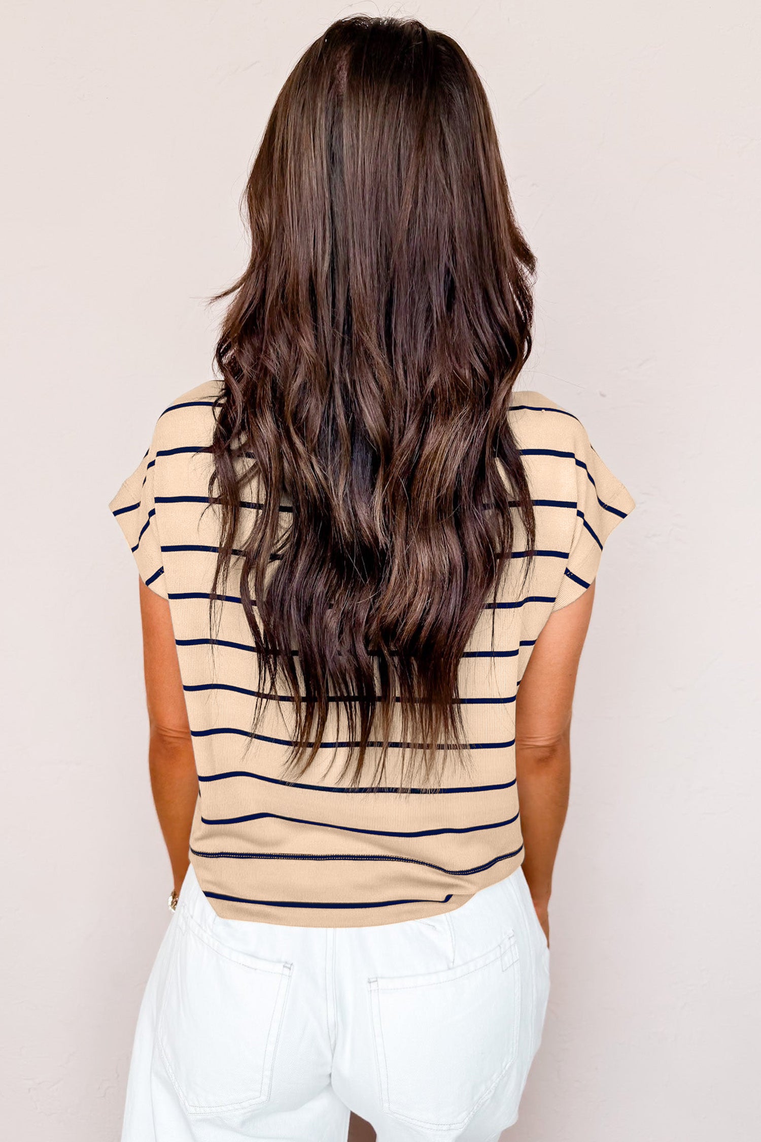 Khaki Stripe Mock Neck — Tops/Tops & Tees, vue 2, LeGeekShop