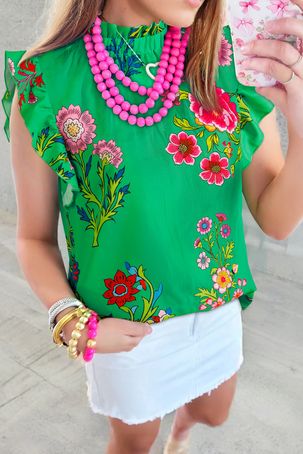 Blouse femme floral — vert