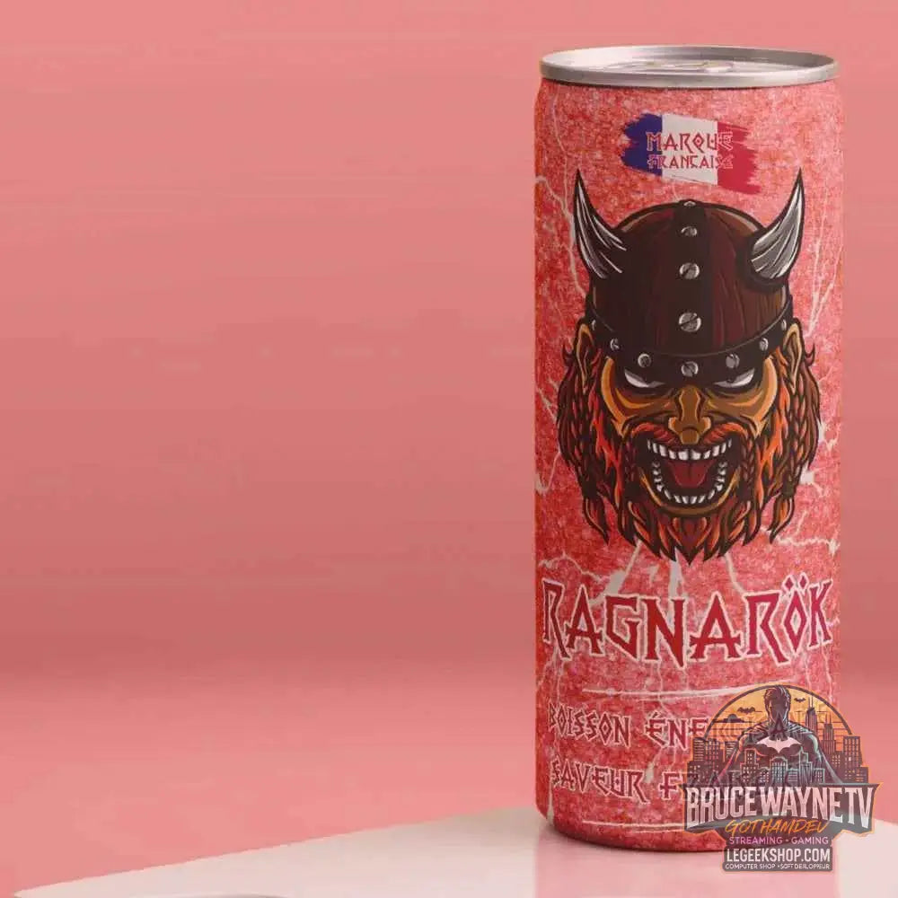 Ragnarök Energy Drink Saveur Fraise/Kiwi - Pack de 24 Canettes et à l'Unité - Legeekshop