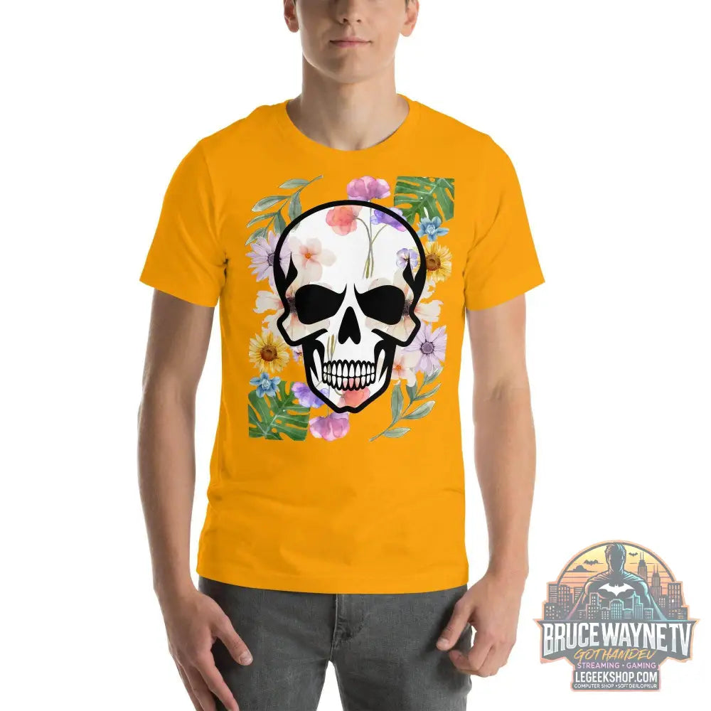 T-shirt Unisexe à Imprimé Crâne et Fleurs - Mode Estivale | Wayne Outfitters - Legeekshop