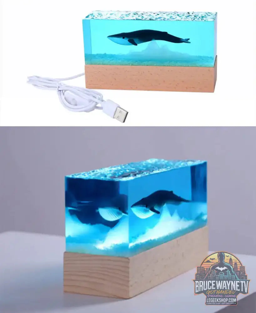 Figurines d’organismes marins algues requins décorations d’art de table plongeur tortue marine veilleuse en résine