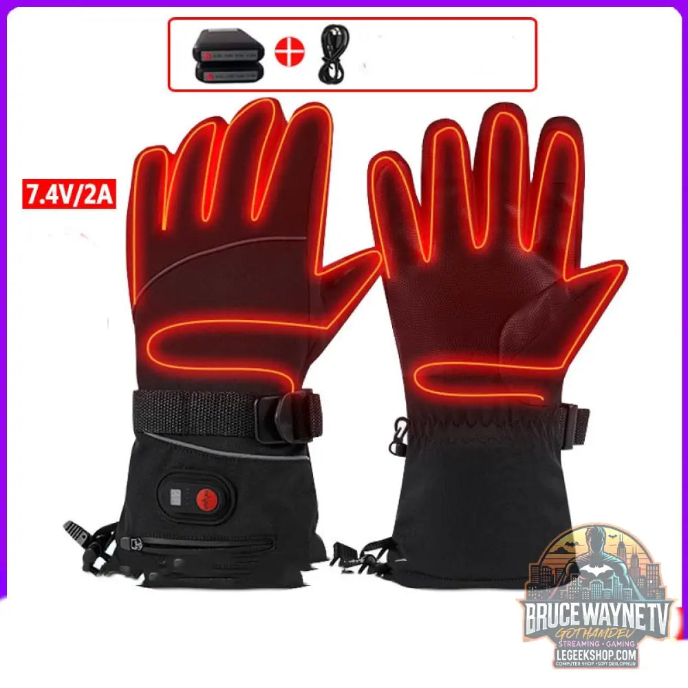 Gants Chauffants Outdoor Ski Vélo Batterie 7.4V - Gloves 2700 Battery Pair / Average Size - Gants Chauffants