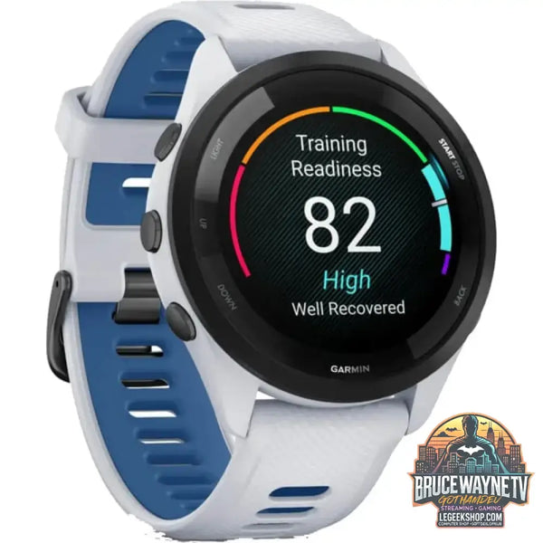 Garmin Forerunner 265, Smartwatch weiß/dunkelblau, 46 mm, Silikon-Armband - Garmin