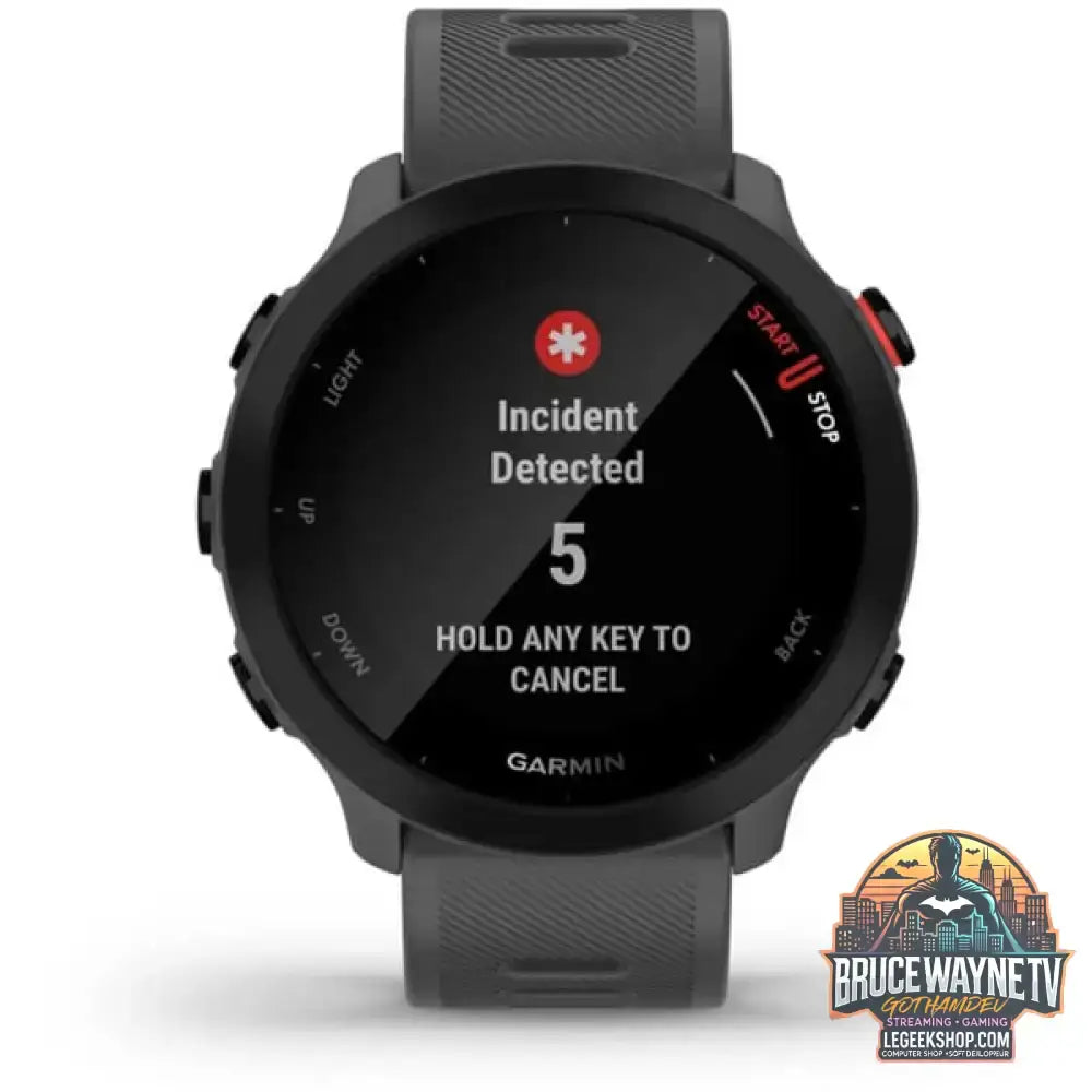 Garmin Forerunner 55, Smartwatch dunkelgrau/schwarz, 42 mm, Silikon-Armband - Garmin - vue 5