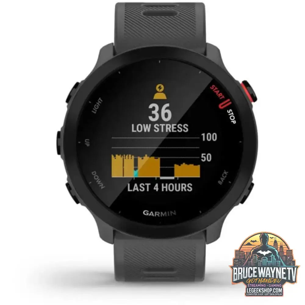Garmin Forerunner 55, Smartwatch dunkelgrau/schwarz, 42 mm, Silikon-Armband - Garmin - vue 4