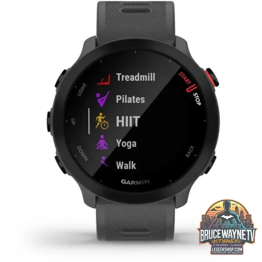 Garmin Forerunner 55, Smartwatch dunkelgrau/schwarz, 42 mm, Silikon-Armband - Garmin - vue 3