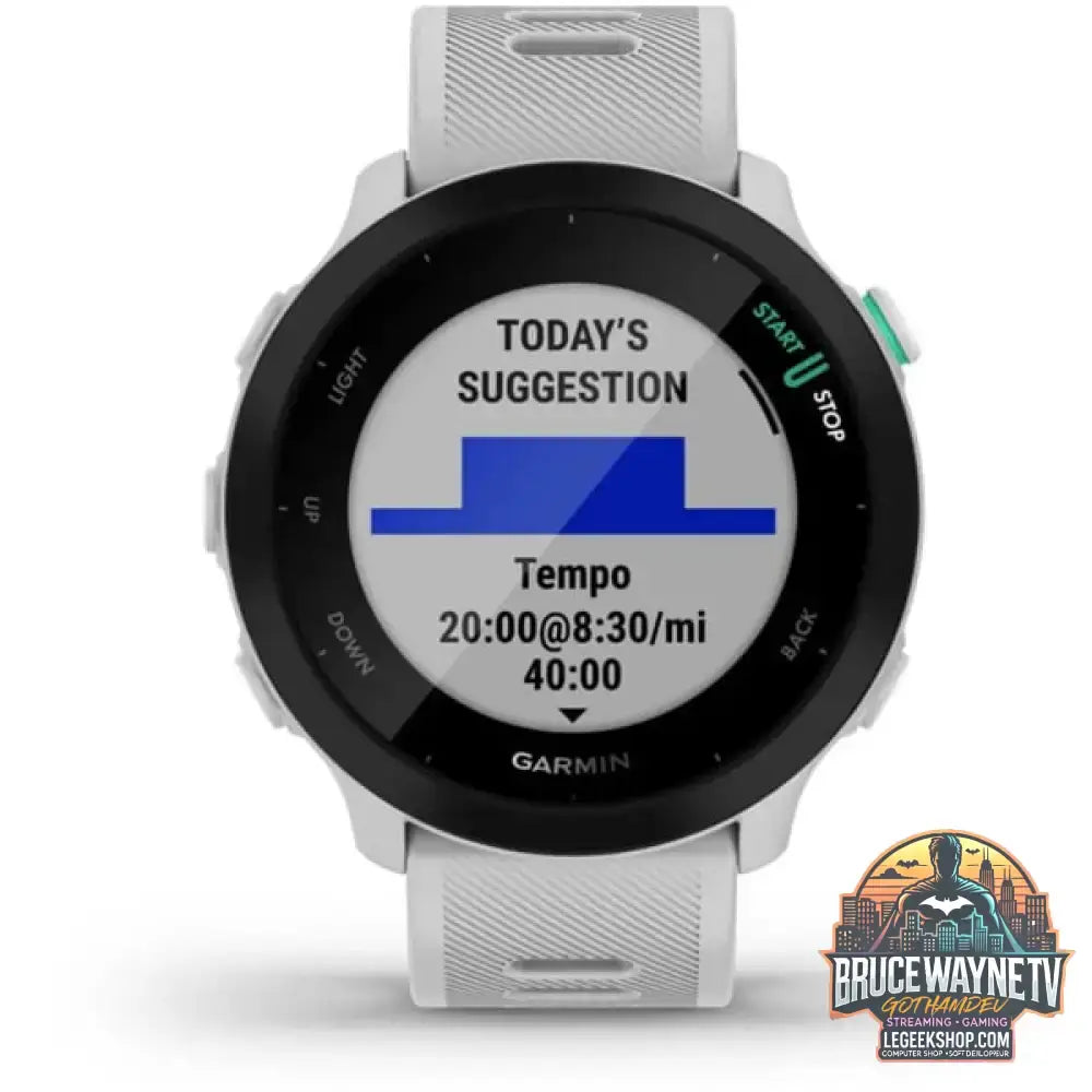 Garmin Forerunner 55, Smartwatch hellgrau/schwarz, 42 mm, Silikon-Armband - Garmin - vue 2