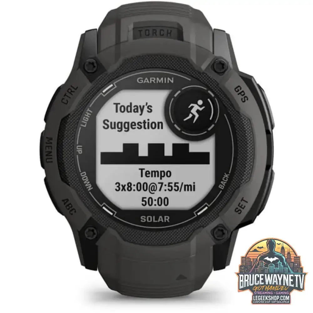 Garmin Instinct 2X Solar, Smartwatch dunkelgrau, 55 mm, Silikon-Armband - Garmin - vue 4