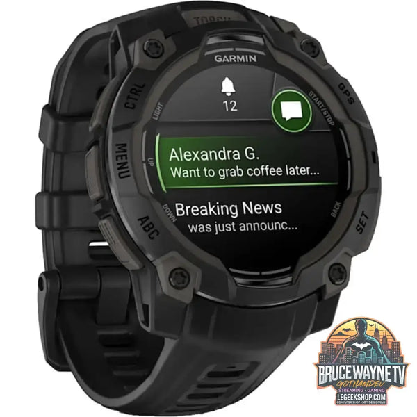 Garmin Instinct 3 - 45 mm, AMOLED, Smartwatch Black, Silikon-Armband - Garmin