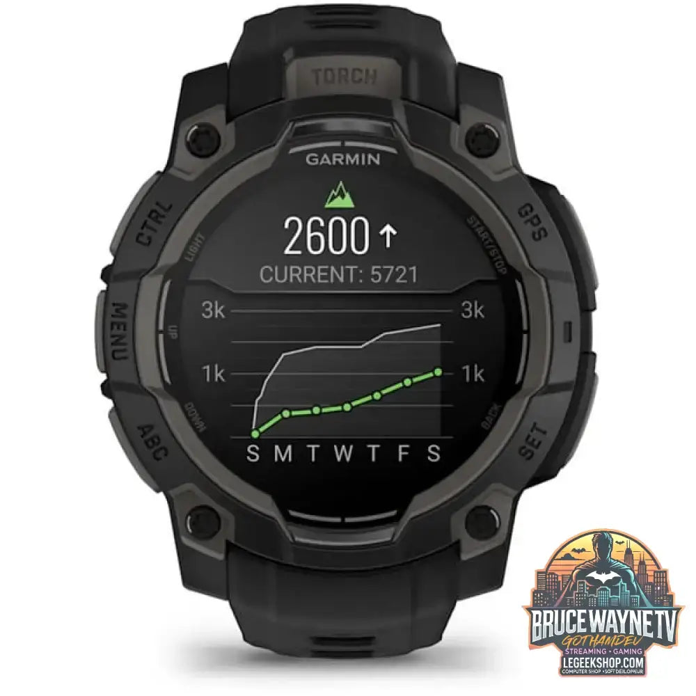 Garmin Instinct 3 - 45 mm, AMOLED, Smartwatch Black, Silikon-Armband - Garmin - vue 6