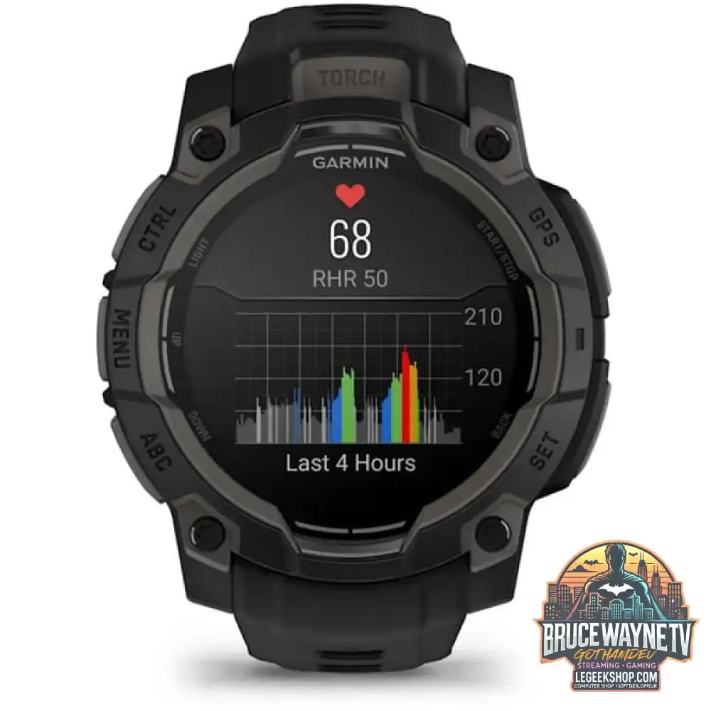 Garmin Instinct 3 - 45 mm, AMOLED, Smartwatch Black, Silikon-Armband - Garmin - vue 4