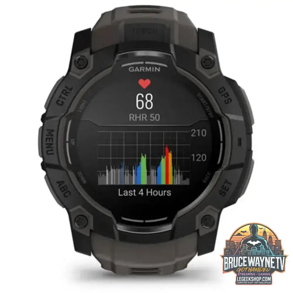 Garmin Instinct 3 - 50 mm, AMOLED, Smartwatch Black, Silikon-Armband - Garmin - vue 4