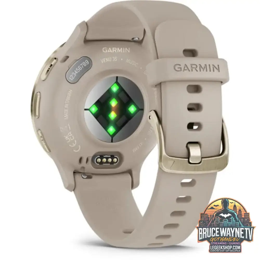 Garmin Venu 3S, Smartwatch beige/gold, 41 mm, schwarzes Silikon-Armband - Garmin - vue 8