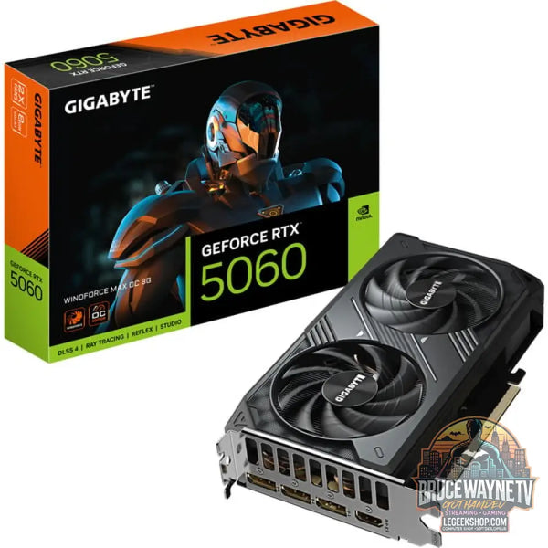 GIGABYTE GeForce RTX 5060 WINDFORCE MAX OC 8G, carte graphique DLSS 4, 3x DisplayPort, 1x HDMI 2.1 - GIGABYTE