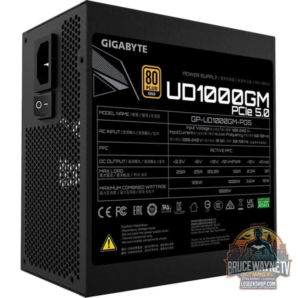 GIGABYTE GP-UD1000GM PG5 1000W rev.2.0, alimentation PC - GIGABYTE - vue 6