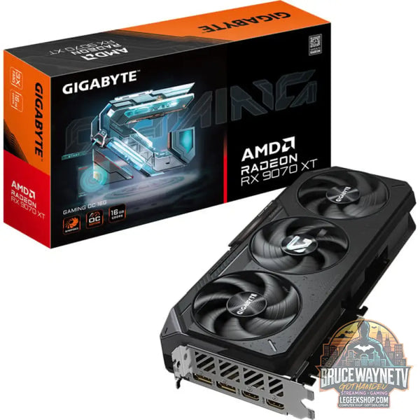 GIGABYTE Radeon RX 9070 XT Gaming OC, carte graphique noir, RDNA4, GDDR6, 2x DisplayPort, 2x HDMI 2.1 - GIGABYTE